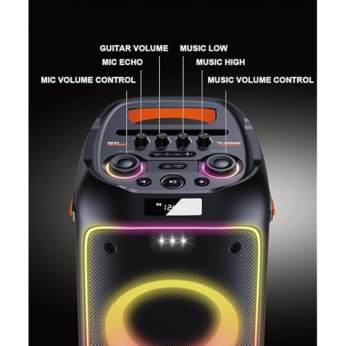 PLATINUM DK-65 DUO PARTY JUKEBOX & BUILT IN KARAOKE SPEAKER WITH 2 WIRELESS MICROPHONE HUGE SONG LIBRARY 20K ENGLISH & FILIPINO OPM TAGALOG KARAOKE SONGS INSIDE - Image 5